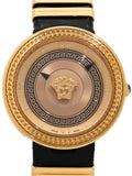 Versace V Metal Icon Gold Dial Black & Gold Strap Watch for Women - VLC030014 Authentic Buy Shop Now