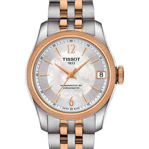 Tissot Ballade Powermatic 80 Cosc Mother of Pearl Dial Two Tone Steel Strap Watch For Women - T108.208.22.117.01 Authentic Buy Shop Now