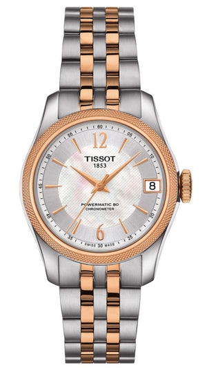 Tissot Ballade Powermatic 80 Cosc Mother of Pearl Dial Two Tone Steel Strap Watch For Women - T108.208.22.117.01 Authentic Buy Shop Now