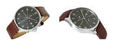 Tommy Hilfiger West Chronograph Grey Dial Brown Leather Strap Watch For Men - 1791710 Authentic Buy Shop Now