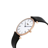 Longines La Grande Classique De Longines White Dial Black Leather Strap Watch for Women - L4.755.1.91.2 Authentic Buy Shop Now