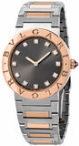 Bvlgari Lady Quartz Diamonds Grey Dial Two Tone Steel Strap Watch for Women - BVLGARI103067 Authentic Buy Shop Now