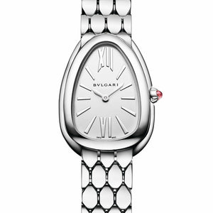 Bvlgari Serpenti Seduttori Quartz White Dial Silver Steel Strap Watch for Women - SERPENTI103141 Authentic Buy Shop Now