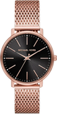 Michael Kors Pyper Analog Black Dial Rose Gold Mesh Strap Watch For Women - MK4566 Authentic Buy Shop Now