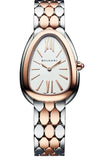 Bvlgari Serpenti Seduttori White Dial Two Tone Steel Strap Watch for Women - SERPENTI103277 Authentic Buy Shop Now