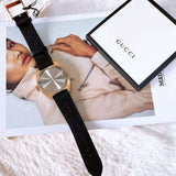 Gucci GG2570 Quartz Black Dial Black Leather Strap Watch For Men - YA142309 Authentic Buy Shop Now
