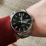 Tag Heuer Carrera Calibre 5 Automatic Black Dial Silver Steel Strap Watch for Men - WAR201A.BA0723 Authentic Buy Shop Now