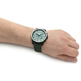 Armani Exchange Banks Chronograph Green Dial Green Leather Strap Watch For Men - AX1725