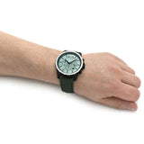 Armani Exchange Banks Chronograph Green Dial Green Leather Strap Watch For Men - AX1725 Authentic Buy Shop Now