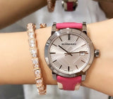 Burberry The City White Dial Haymarket Pink Leather Strap Watch for Women - BU9149 Authentic Buy Shop Now