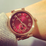 Michael Kors Skylar Maroon Dial Rose Gold Steel Strap Watch for Women - MK6086 Authentic Buy Shop Now