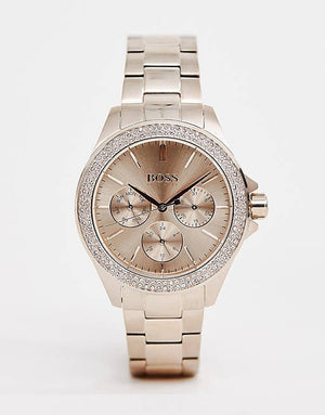 Hugo Boss Premiere Rose Gold Dial with DIamonds Rose Gold Steel Strap Watch for Women - 1502443 Authentic Buy Shop Now