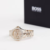 Hugo Boss Premiere Rose Gold Dial with DIamonds Rose Gold Steel Strap Watch for Women - 1502443 Authentic Buy Shop Now