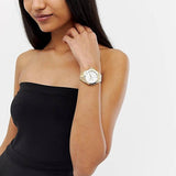 Hugo Boss Premiere White Dial Gold Steel Strap Watch for Women - 1502445 Authentic Buy Shop Now