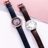 Fossil Grant Twist Multi-Function White Dial Brown Leather Strap Watch for Men - ME1144 Authentic Buy Shop Now