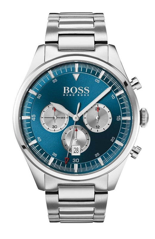 Hugo Boss Pioneer Blue Dial Silver Steel Strap Watch for Men - 1513713 Authentic Buy Shop Now