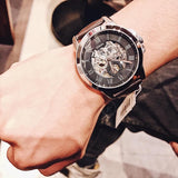Fossil Grant Automatic Skeleton Black Dial Brown Leather Strap Watch for Men - ME3095 Authentic Buy Shop Now