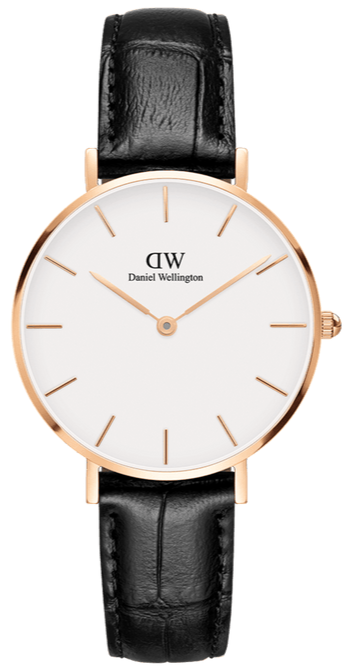 Daniel Wellington Classic Petite Reading White Dial Black Leather Strap Watch For Women - DW00100229 Authentic Buy Shop Now