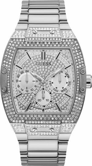 Guess Phoenix Multifunction Crystals Silver Dial Silver Steel Strap Watch For Men - GW0094G1 Authentic Buy Shop Now