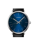 Calvin Klein High Noon Quartz Blue Dial Black Leather Strap Watch for Men - K8M211CN Authentic Buy Shop Now