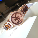 Michael Kors Parker Chronograph Gold Dial Two Tone Steel Strap Watch for Women - MK6109 Authentic Buy Shop Now