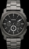 Fossil Machine Chronograph Black Dial Grey Steel Strap Watch for Men - FS4662 Authentic Buy Shop Now