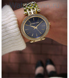 Michael Kors Darci Blue Dial Gold Steel Strap Watch for Women - MK3406 Authentic Buy Shop Now