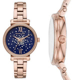 Michael Kors Sofie Analog Quartz Blue Dial Rose Gold Steel Strap Watch For Women - MK3971 Authentic Buy Shop Now