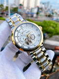 Bulova BVA Skeleton Silver Dial Two Tone Steel Strap Watch for Men - 98A230 Authentic Buy Shop Now