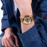 Guess Continental Gold Dial Gold Steel Strap Watch For Men - GW0260G4 Authentic Buy Shop Now