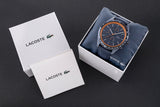Lacoste Apext Blue Dial Blue Leather Strap Watch for Men - 2011297 Authentic Buy Shop Now