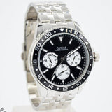Guess Odyssey Black Dial Silver Steel Strap Watch For Men - W1107G1 Authentic Buy Shop Now