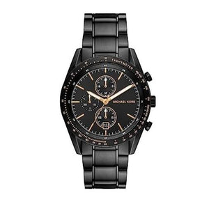 Michael Kors Warren Chronograph Black Dial Black Steel Strap Watch For Men - MK9113 Authentic Buy Shop Now