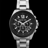 Michael Kors Brecken Chronograph Black Dial Silver Steel Strap Watch For Men - MK8847 Authentic Buy Shop Now