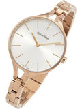 Calvin Klein Graphic Silver Dial Rose Gold Steel Strap Watch for Women - K7E23646 Authentic Buy Shop Now