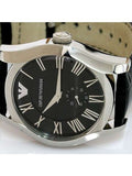 Emporio Armani Velente Black Dial Black Leather Strap Watch For Women - AR0644 Authentic Buy Shop Now
