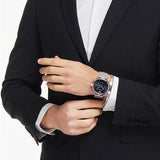 Emporio Armani Luigi Chronograph Blue Dial Silver Mesh Bracelet Watch For Men - AR80038 Authentic Buy Shop Now