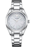 Emporio Armani Valeria Quartz Mother of Pearl Dial Silver Steel Strap Watch For Women - AR11030 Authentic Buy Shop Now