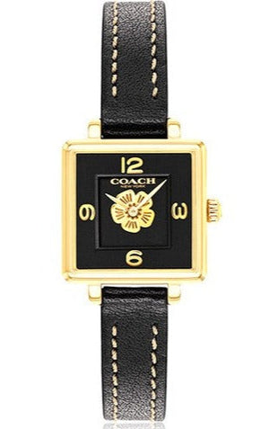 Coach Black Square Dial Black Leather Strap Watch for Women - 14503695 Authentic Buy Shop Now
