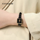 Coach Black Square Dial Black Leather Strap Watch for Women - 14503695 Authentic Buy Shop Now