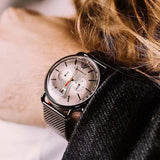 Emporio Armani Aviator Chronograph Grey Dial Brown Mesh Bracelet Watch For Men - AR11169 Authentic Buy Shop Now
