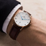 Daniel Wellington Dapper St Mawes White Dial Brown Leather Strap Watch For Women - DW00100091 Authentic Buy Shop Now