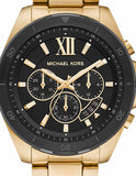 Michael Kors Brecken Chronograph Black Dial Gold Steel Strap Watch For Men - MK8848 Authentic Buy Shop Now