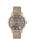 Coach Delancey Grey Dial Grey Leather Strap Watch For Women - 14502797 Authentic Buy Shop Now