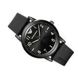 Emporio Armani Luigi Quartz Black Dial Black Silicon Strap Watch For Men - AR11071 Authentic Buy Shop Now