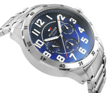 Tommy Hilfiger Trent Chronograph Blue Dial Silver Steel Strap Watch for Men - 1791053 Authentic Buy Shop Now