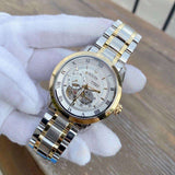 Bulova BVA Skeleton Silver Dial Two Tone Steel Strap Watch for Men - 98A230 Authentic Buy Shop Now
