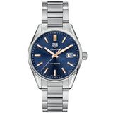 Tag Heuer Carrera Quartz Blue Dial Silver Steel Strap Watch for Women - WAR1112.BA0601 Authentic Buy Shop Now