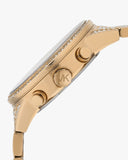 Michael Kors Ritz Three-Hand Glitz Crystals Gold Dial Gold Steel Strap Watch for Women - MK6747 Authentic Buy Shop Now
