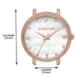 Michael Kors Pyper Three-Hand White Dial Rose Gold Steel Strap Watch For Women - MK4594 Authentic Buy Shop Now